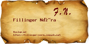 Fillinger Nóra névjegykártya