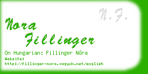 nora fillinger business card